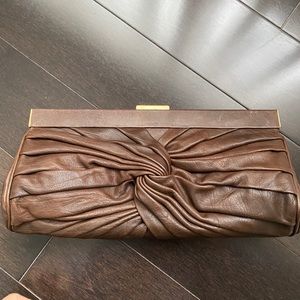 Alexis Hudson Brown Leather Clutch